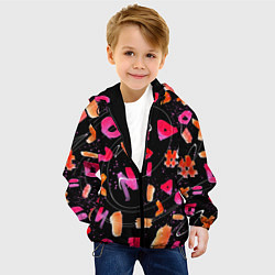 Куртка с капюшоном детская Яркие маркеры, цвет: 3D-черный — фото 2