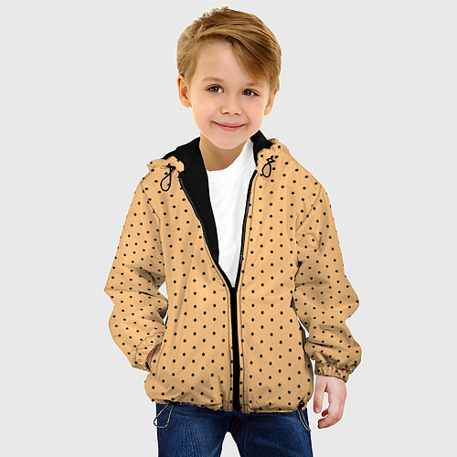 Детская куртка Жёлтый в чёрный горошек / 3D-Черный – фото 4