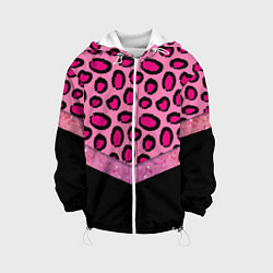 Детская куртка Розовый леопард и блестки принт