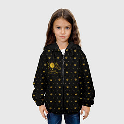 Куртка с капюшоном детская Королевский паттерн - Ирина, цвет: 3D-черный — фото 2