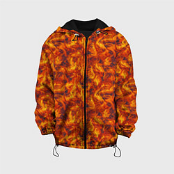 Куртка с капюшоном детская Огненный узор, цвет: 3D-черный