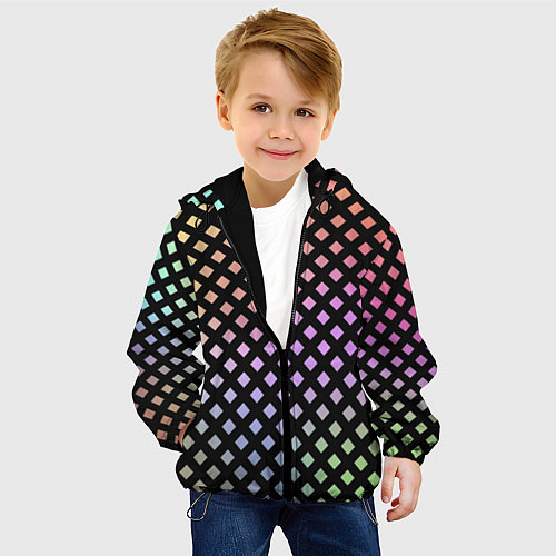 Детская куртка Цветной под сеткой имитация / 3D-Черный – фото 4