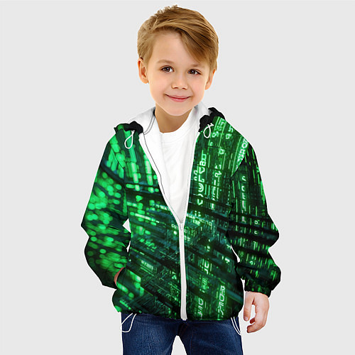 Детская куртка Цифровая текстура / 3D-Белый – фото 4