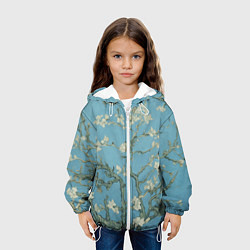 Куртка с капюшоном детская Цветущие ветки миндаля - картина ван Гога, цвет: 3D-белый — фото 2