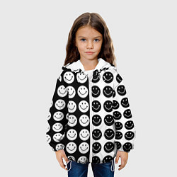 Куртка с капюшоном детская Smiley black and white, цвет: 3D-белый — фото 2