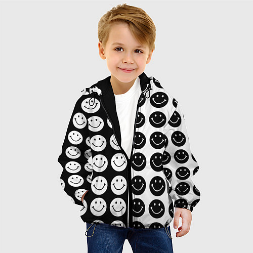 Детская куртка Smiley black and white / 3D-Черный – фото 4