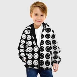 Куртка с капюшоном детская Smiley black and white, цвет: 3D-черный — фото 2