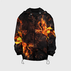 Куртка с капюшоном детская Огонь и дым, цвет: 3D-черный
