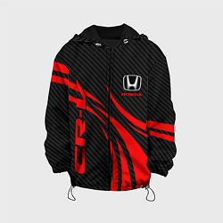 Куртка с капюшоном детская Honda CR-V - красный и карбон, цвет: 3D-черный