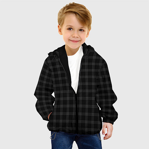 Детская куртка Чёрный клетчатый паттерн / 3D-Черный – фото 4