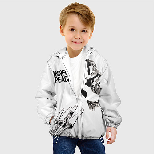 Детская куртка Ладони с городами внутри / 3D-Белый – фото 4