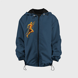 Куртка с капюшоном детская Золотой бегущий человек, цвет: 3D-черный