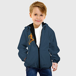 Куртка с капюшоном детская Золотой бегущий человек, цвет: 3D-черный — фото 2