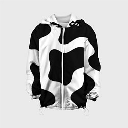 Куртка с капюшоном детская Кожа коровы, цвет: 3D-белый