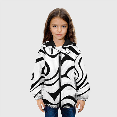 Детская куртка Анималистическая абстракция зебры / 3D-Черный – фото 3