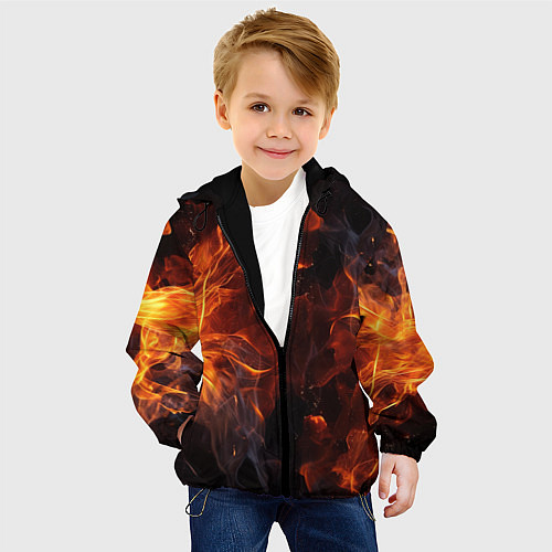 Детская куртка Огонь и искры / 3D-Черный – фото 4