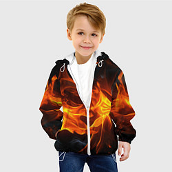 Куртка с капюшоном детская Пламя костра, цвет: 3D-белый — фото 2