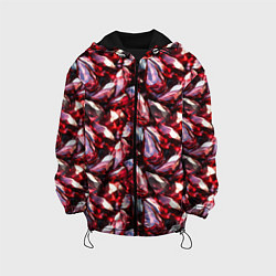 Куртка с капюшоном детская Рубиновый паттерн, цвет: 3D-черный