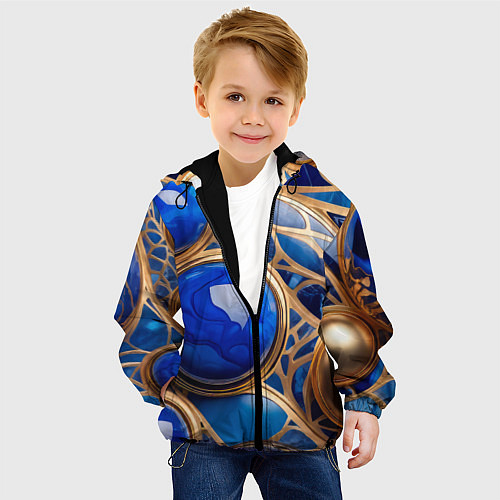 Детская куртка Лазуритовый флюид / 3D-Черный – фото 4