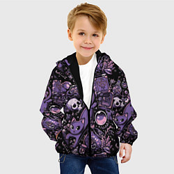 Куртка с капюшоном детская Ведьминский паттерн, цвет: 3D-черный — фото 2