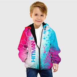 Куртка с капюшоном детская Hitman neon gradient style: по-вертикали, цвет: 3D-черный — фото 2
