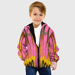 Куртка с капюшоном детская Розовый бабочкин мотив, цвет: 3D-черный — фото 2