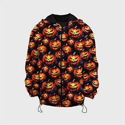 Детская куртка Весёлые тыквы на Хеллоуин паттерн
