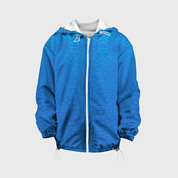 Куртка с капюшоном детская Переливающаяся абстракция голубой, цвет: 3D-белый