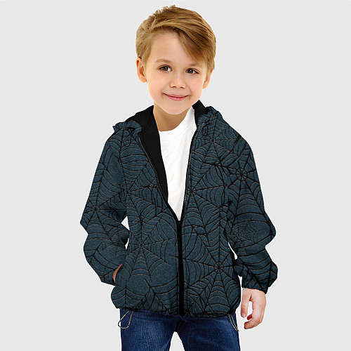 Детская куртка Паутина тёмно-синий / 3D-Черный – фото 4