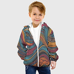 Куртка с капюшоном детская Осенний узор, цвет: 3D-белый — фото 2