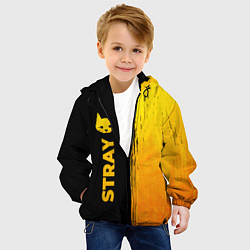 Куртка с капюшоном детская Stray - gold gradient: по-вертикали, цвет: 3D-черный — фото 2