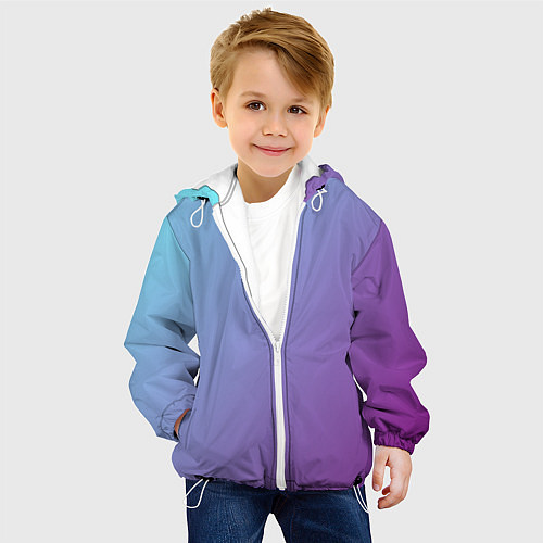 Детская куртка Градиент - слива в небе / 3D-Белый – фото 4