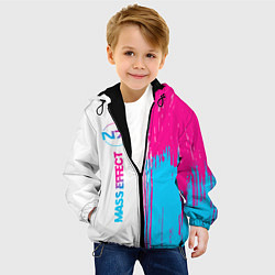 Куртка с капюшоном детская Mass Effect neon gradient style: по-вертикали, цвет: 3D-черный — фото 2