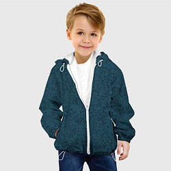 Куртка с капюшоном детская Серо-синяя текстура, цвет: 3D-белый — фото 2