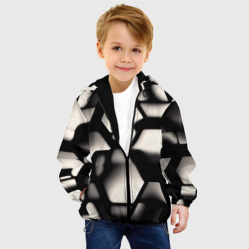 Детская куртка Зеркальные блики / 3D-Черный – фото 4
