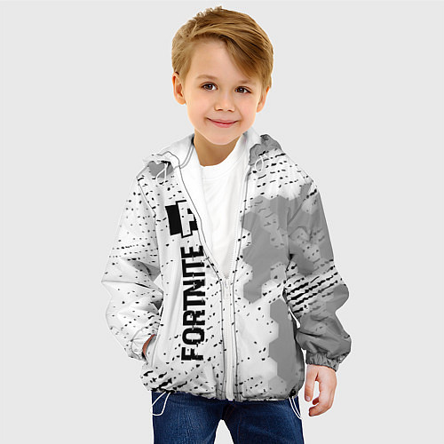 Детская куртка Fortnite glitch на светлом фоне: по-вертикали / 3D-Белый – фото 4