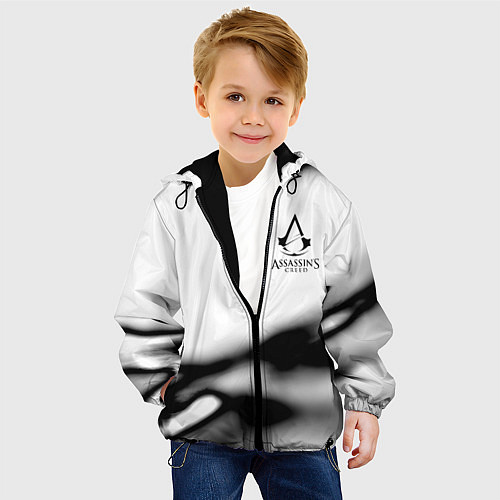 Детская куртка Assassins Creed logo texture / 3D-Черный – фото 4