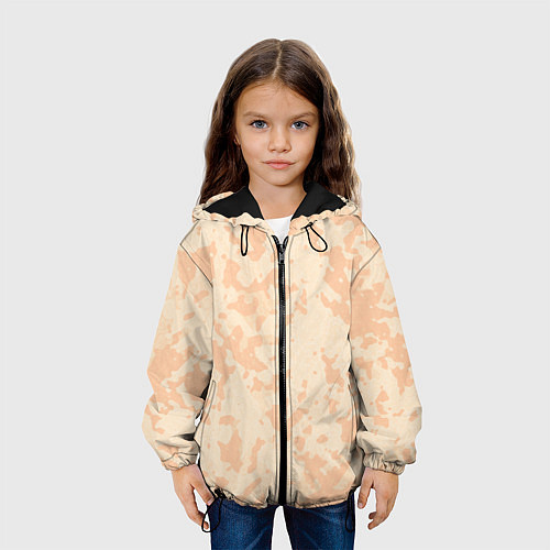 Детская куртка Паттерн бледно-оранжевый / 3D-Черный – фото 3