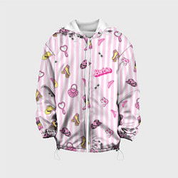 Детская куртка Барби - розовая полоска и аксессуары