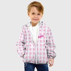 Куртка с капюшоном детская Barbie - розовая клетка костюма из фильма, цвет: 3D-белый — фото 2