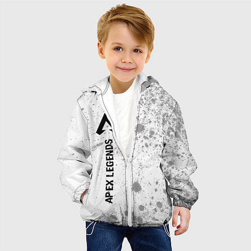 Детская куртка Apex Legends glitch на светлом фоне: по-вертикали / 3D-Белый – фото 4