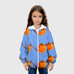 Куртка с капюшоном детская Тыква с топором-Хэллоуин, цвет: 3D-белый — фото 2