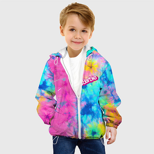 Детская куртка Barbie - floral pattern - tie-dye / 3D-Белый – фото 4