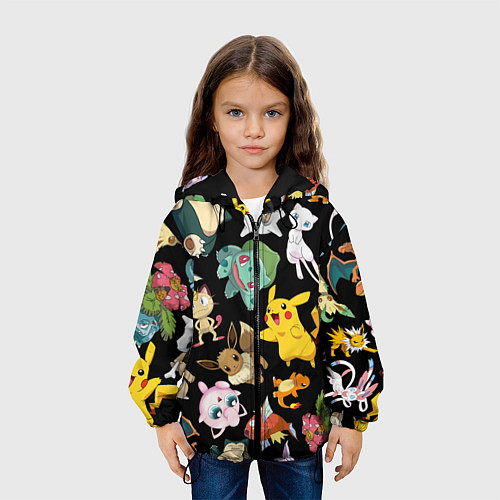 Детская куртка Пикачу и другие покемоны / 3D-Черный – фото 3
