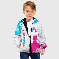 Куртка с капюшоном детская Apex Legends neon gradient style вертикально, цвет: 3D-черный — фото 2