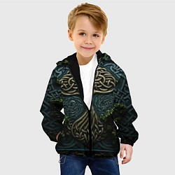 Куртка с капюшоном детская Дерево друидов, цвет: 3D-черный — фото 2
