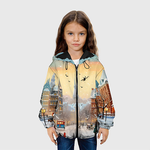 Детская куртка Новогодний городок / 3D-Черный – фото 3