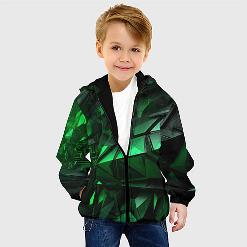 Детская куртка Green abstract / 3D-Черный – фото 4