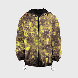 Куртка с капюшоном детская Грязно-желтая осень, цвет: 3D-черный