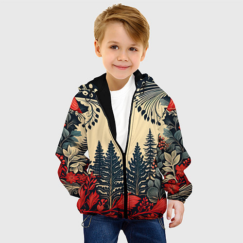 Детская куртка Новогодний лес / 3D-Черный – фото 4
